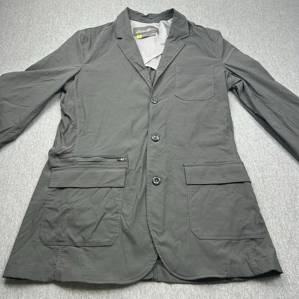 Eddie Bauer Travex Blazer Jacket Mens 42 Tall Gray Lightweight‎ Travel Pockets